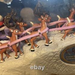 Forever Fun Rudolph Santa's Sleigh Team Musical Christmas Figurine Set