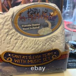 Forever Fun Rudolph Santa's Sleigh Team Musical Christmas Figurine Set