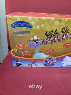 Forever Fun Rudolph Santa's Sleigh Team Musical Christmas Figurine Set