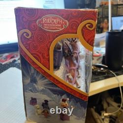 Forever Fun Rudolph Santa's Sleigh Team Musical Christmas Figurine Set