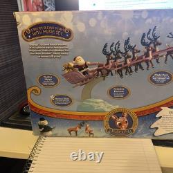 Forever Fun Rudolph Santa's Sleigh Team Musical Christmas Figurine Set
