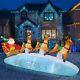 Funflatable 10 Ft Santa Sleigh With Reindeer Christmas Inflatables Outdoor De