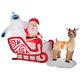 Gemmy 6.5 Ft Bumble Rudolph Reindeer Santa Sleigh Christmas Airblown Inflatable