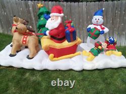 GEMMY Airblown Inflatable 13' FT Santa Sleigh Light Show & Holiday Music Songs
