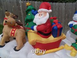 GEMMY Airblown Inflatable 13' FT Santa Sleigh Light Show & Holiday Music Songs