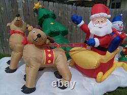GEMMY Airblown Inflatable 13' FT Santa Sleigh Light Show & Holiday Music Songs