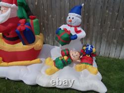 GEMMY Airblown Inflatable 13' FT Santa Sleigh Light Show & Holiday Music Songs
