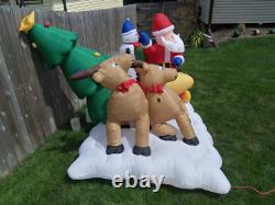 GEMMY Airblown Inflatable 13' FT Santa Sleigh Light Show & Holiday Music Songs