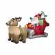 Gemmy 36855 Santa With Sleigh And Reindeer Christmas Inflatable 5 Ft Tall X 8