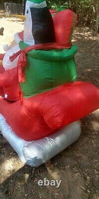 Gemmy 8ft Long Reindeer & Santa Sleigh Christmas Inflatable