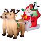 Gemmy Airblown Inflatables Santa With Sleigh And Reindeer Scene