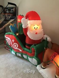 Gemmy Christmas Airblown Inflatable Colossal Rudolph Sleigh Santa Reindeer