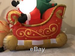 Gemmy Christmas Airblown Inflatable Colossal Santa Reindeer Sleigh Blow Up