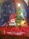 Gemmy Christmas Airblown Inflatable Santa In Sleigh With Reindeer Snowglobe