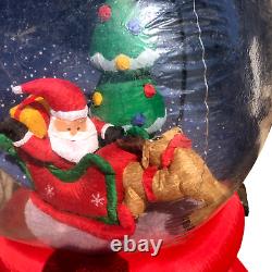 Gemmy Christmas Snow Globe Santa Sleigh Reindeer 6 ft Inflatable Light Up