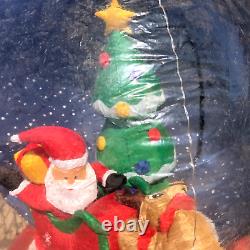 Gemmy Christmas Snow Globe Santa Sleigh Reindeer 6 ft Inflatable Light Up