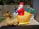 Gemmy Holiday Living Christmas Inflatable Santa Sleigh Reindeer 8ft Htf! S4,7.5