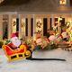 Gemmy Industries Yard Inflatables Floating Santa Sleigh With Reindeer 6 Ft New