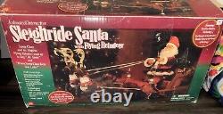 Gemmy Sleigh Ride Santa Flying Reindeer RARE Vintage 2001 Works