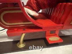 Gemmy Sleigh Ride Santa Flying Reindeer RARE Vintage 2001 Works