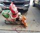 General Foam Blow Mold Christmas Santa Sleigh Reindeer Sled Light Up Yard Decor