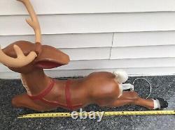 General Foam Christmas Reindeer For Santa's Sleigh Lighted Blow Mold Yard Decor