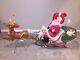 General Foam Christmas Santa Claus Sleigh Reindeer Blow Mold Used Lighted Rare