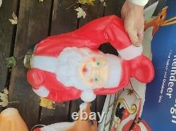 General Foam Lighted Santa Claus Sleigh & Reindeer Lighted Christmas Blow Mold