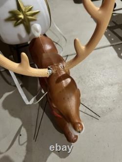 General foam santa in sleigh +1 reindeer blowmold 72