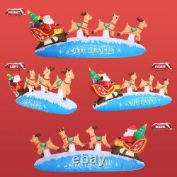 Giant 10ft Santa Sleigh with Reindeer Inflatable & LED lights Christmas Blow Up