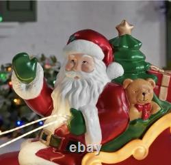 Giant 9-Foot Pre-Lit LED Santa's Sleigh and Reindeer Set