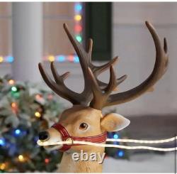 Giant 9-Foot Pre-Lit LED Santa's Sleigh and Reindeer Set