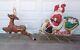 Giant Santa & Sleigh With 1 Reindeer Blowmold Generel Foam Products Vintage Usa