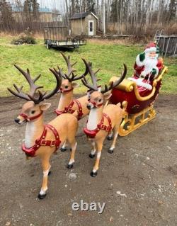 Giant-Sized LED Santa's Sleigh with Reindeer blowmolds