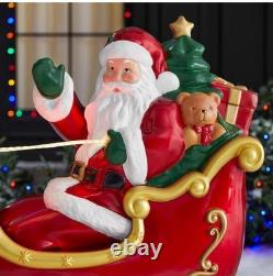 Giant-Sized LED Santa's Sleigh with Reindeer blowmolds