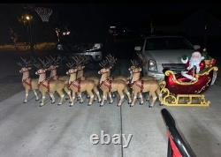 Giant-Sized LED Santa's Sleigh with Reindeer blowmolds 9 reindeers 3 sleigh