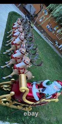 Giant-Sized LED Santa's Sleigh with Reindeer blowmolds 9 reindeers 3 sleigh
