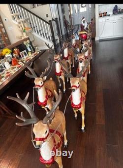 Giant-Sized LED Santa's Sleigh with Reindeer blowmolds 9 reindeers 3 sleigh