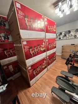 Giant-Sized LED Santa's Sleigh with Reindeer blowmolds 9 reindeers 3 sleigh