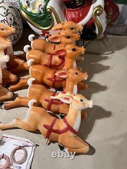 Giant santa in sleigh with 9 reindeer's blowmold