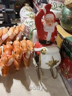 Giant santa in sleigh with 9 reindeer's blowmold