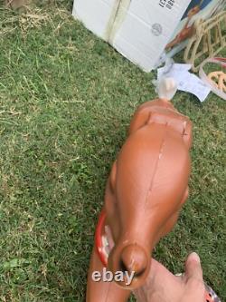 Giant santa & sleigh & 1 reindeer blowmold Generel foam In Box Christmas READ