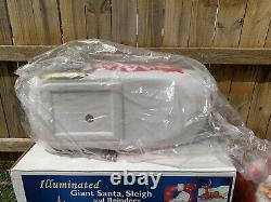 Giant santa & sleigh & 1 reindeer blowmold Generel foam In Box Christmas READ