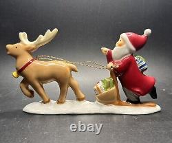 Goebel NORDIC CHRISTMAS Swedish Santa Reindeer Sled Figurine SIGNED