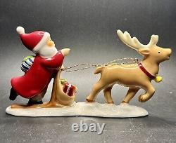 Goebel NORDIC CHRISTMAS Swedish Santa Reindeer Sled Figurine SIGNED