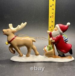 Goebel NORDIC CHRISTMAS Swedish Santa Reindeer Sled Figurine SIGNED