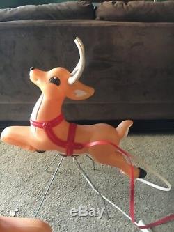 Grand Venture Reindeer For Santa Sleigh Lighted Christmas Blow Mold- #1