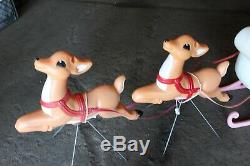Grand Venture Reindeer For Santa Sleigh Lighted Christmas Blow Mold withstand