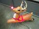 Grand Venture Reindeer Rudolph Santa Sleigh Lighted Christmas Blow Mold Withstand