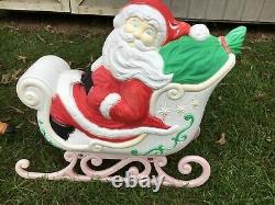 Grand Venture Santa sleigh and Three Reindeer Blow Molds (Tested and Working)